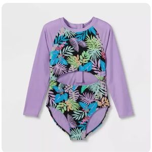 Art Class Girls'  Just Vibing Long Sleeve One Piece Rash Guard